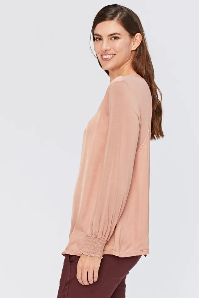 Bluma VNeck Top Palmetto Pink Clothing XCVI ShirtsBlouses