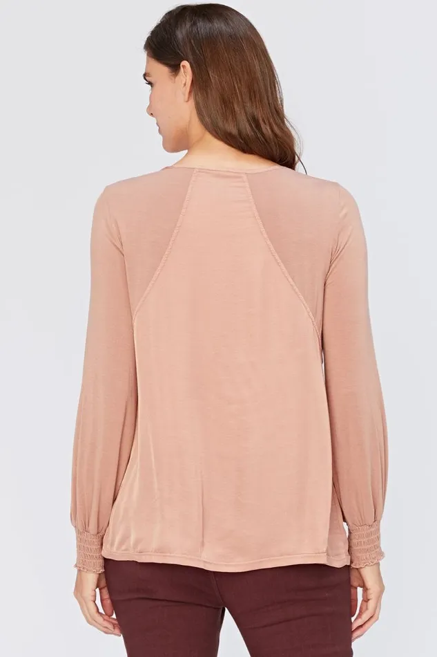 Bluma VNeck Top Palmetto Pink Clothing XCVI ShirtsBlouses