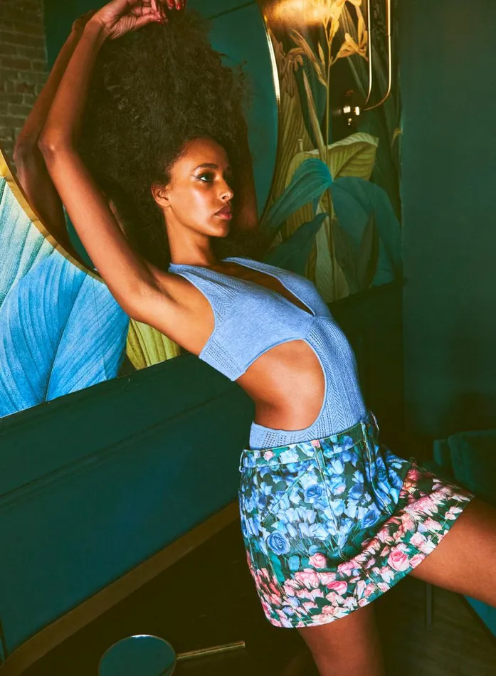Bodysuits Clothing Fleur Du Mal Pointelle Cutout Bodysuit Denim Blue