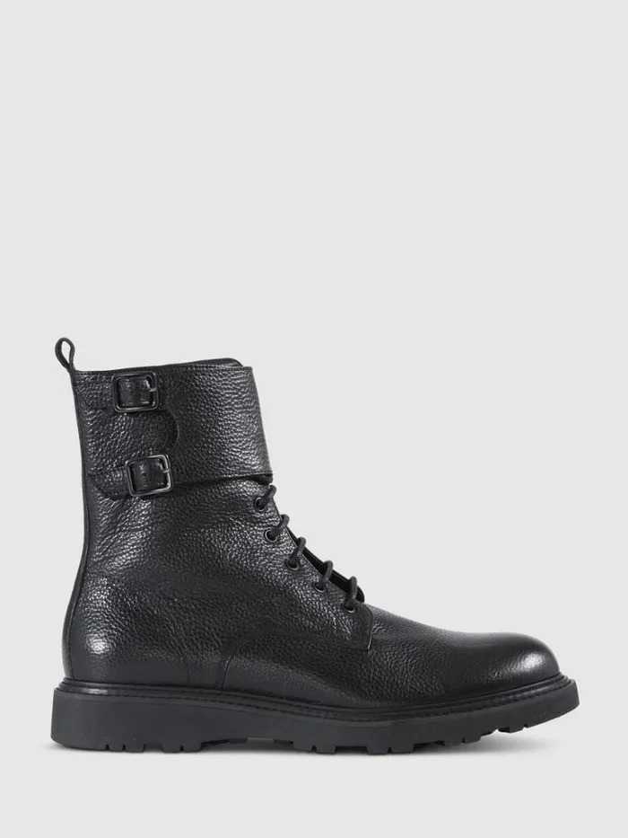 Boots Mens Paul Stuart Barton Leather LaceUp Boot Black