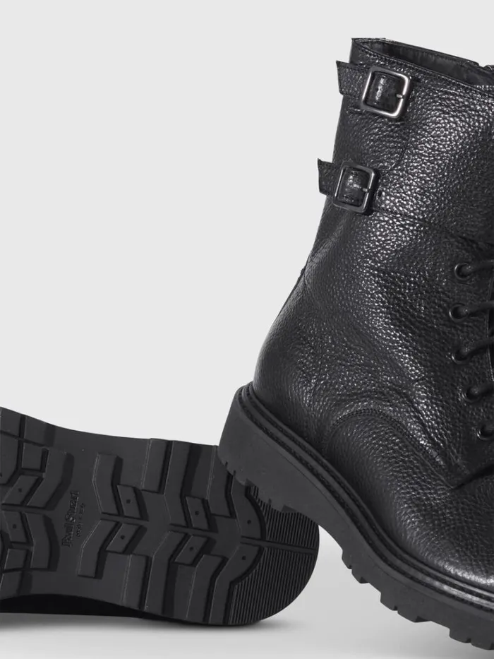 Boots Mens Paul Stuart Barton Leather LaceUp Boot Black