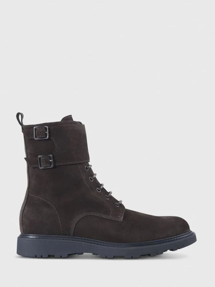 Boots Mens Paul Stuart Barton Suede LaceUp Boot Dark Brown