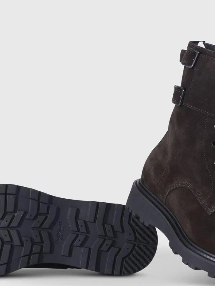 Boots Mens Paul Stuart Barton Suede LaceUp Boot Dark Brown