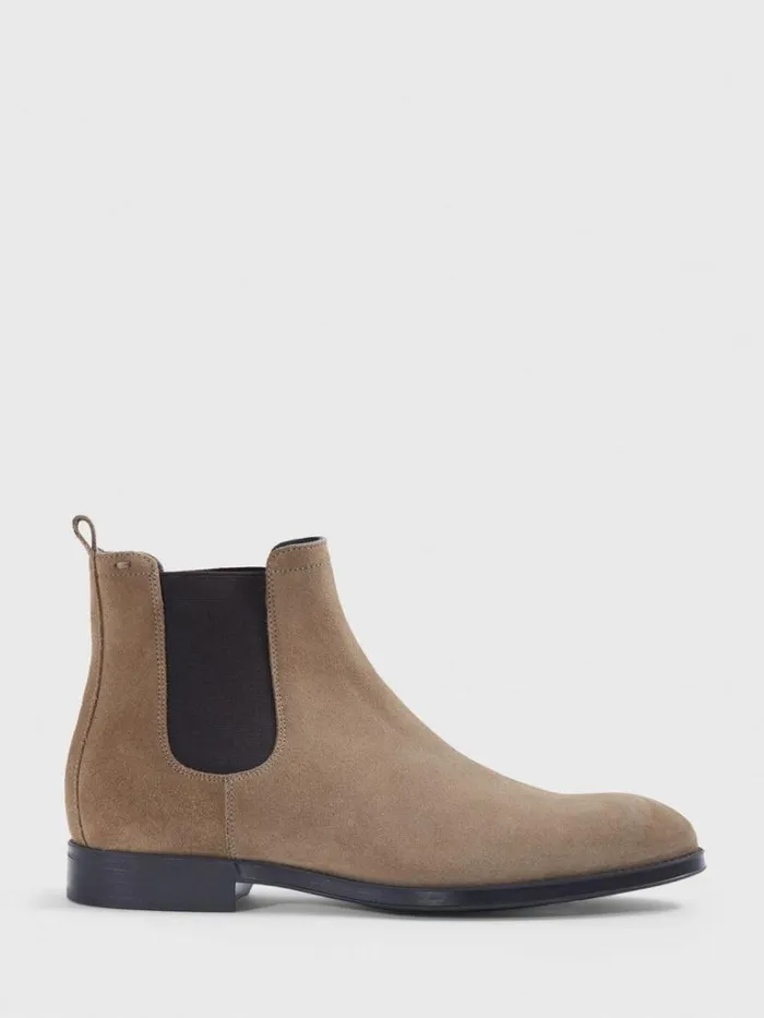 Boots Mens Paul Stuart Chelsea Suede Boot Black