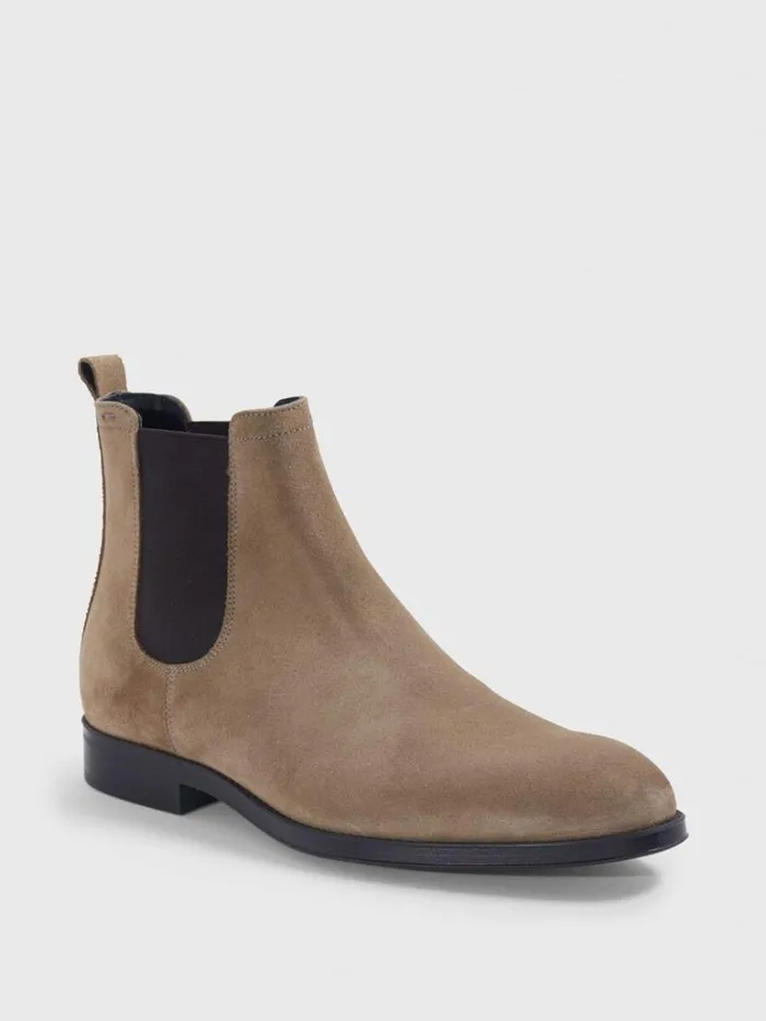 Boots Mens Paul Stuart Chelsea Suede Boot Black