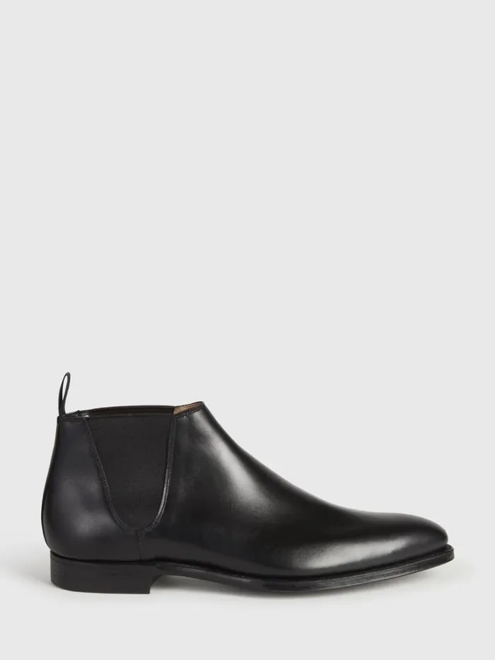 Boots Mens Paul Stuart Leather Half Chelsea Boot Black