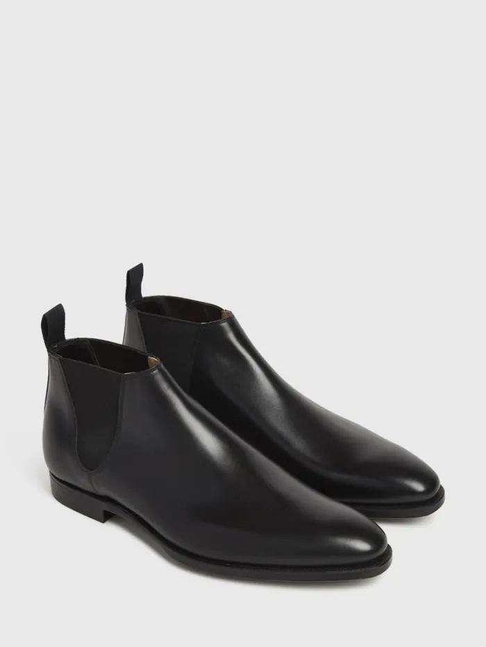 Boots Mens Paul Stuart Leather Half Chelsea Boot Black Boots Mens Paul Stuart Leather Half Chelsea Boot Black