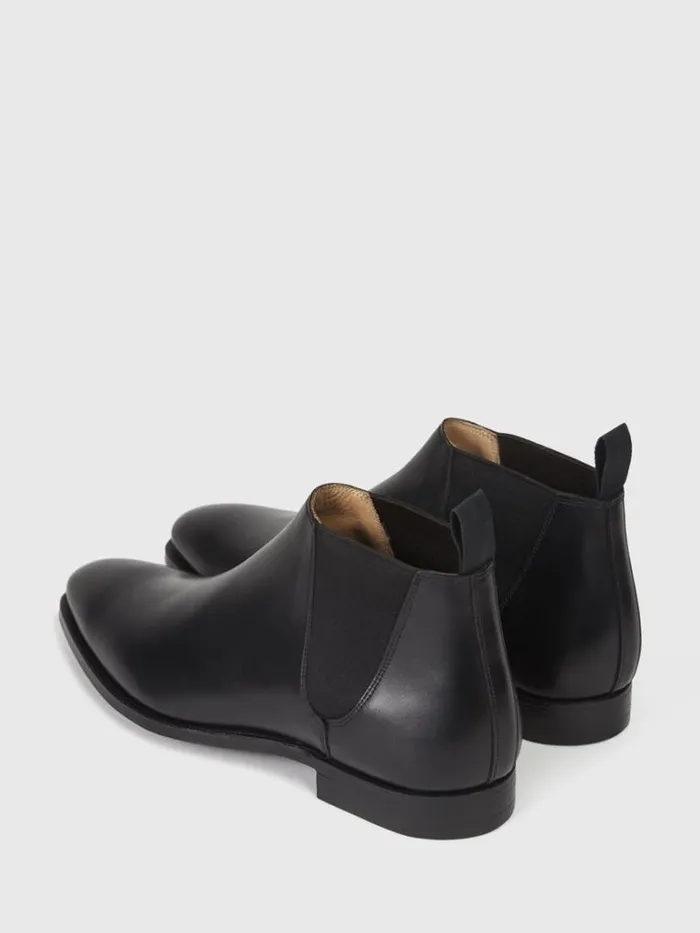 Boots Mens Paul Stuart Leather Half Chelsea Boot Black Boots Mens Paul Stuart Leather Half Chelsea Boot Black