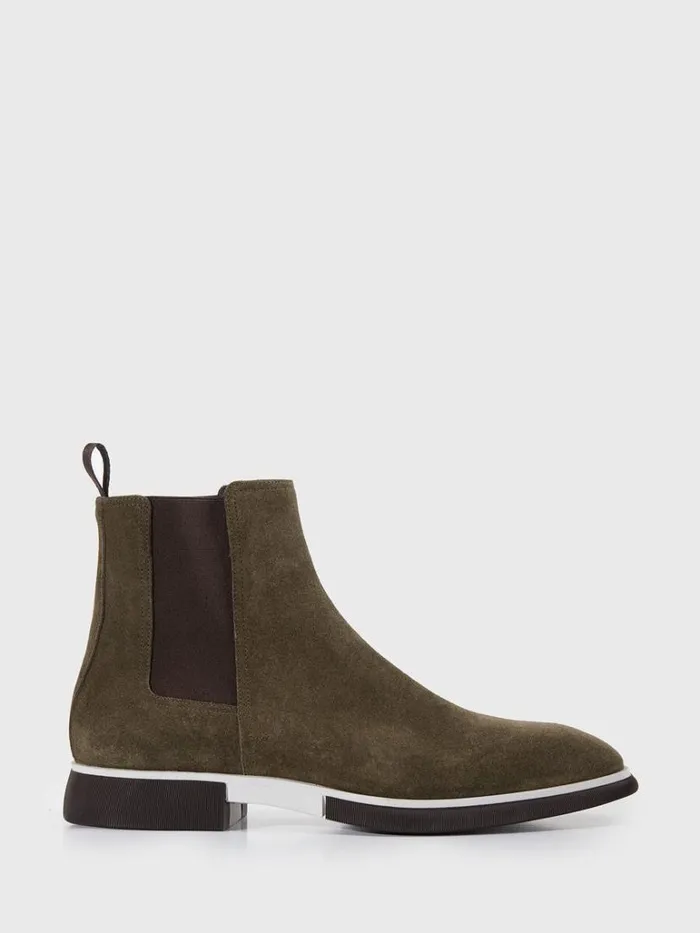 Boots Mens Paul Stuart Mansfield Suede Chelsea Boot Green