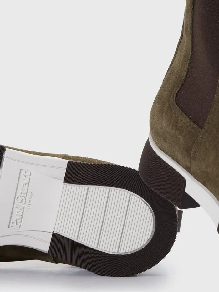 Boots Mens Paul Stuart Mansfield Suede Chelsea Boot Green