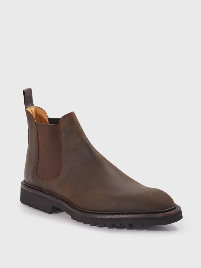Boots Mens Paul Stuart Norris Leather Chelsea Boot Dark Brown