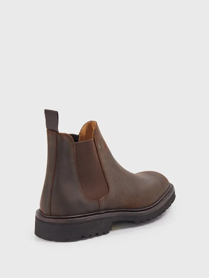 Boots Mens Paul Stuart Norris Leather Chelsea Boot Dark Brown