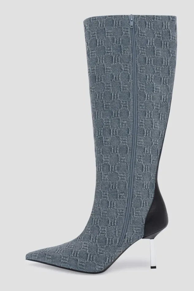 Boots Women MISBHV Sasha Knee High Boot Washed Denim
