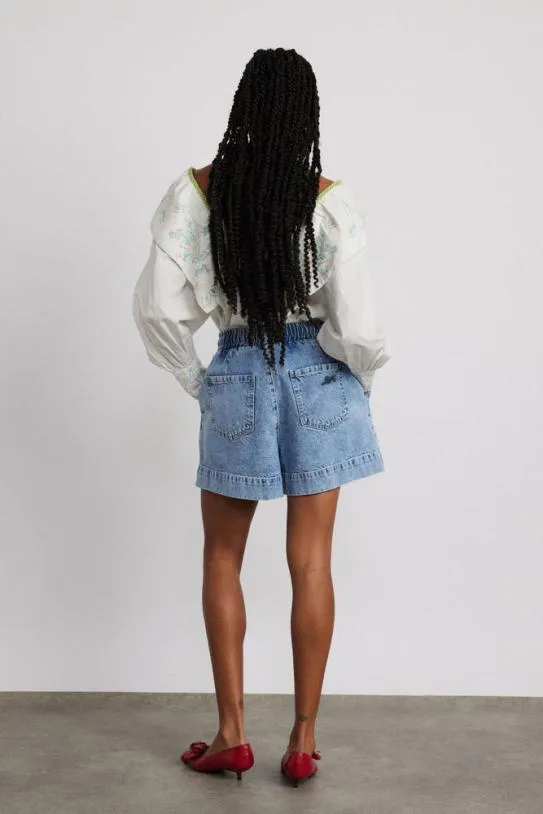 Bottoms Women Damson Madder Rafe Shorts 8211 Bow Embroidery
