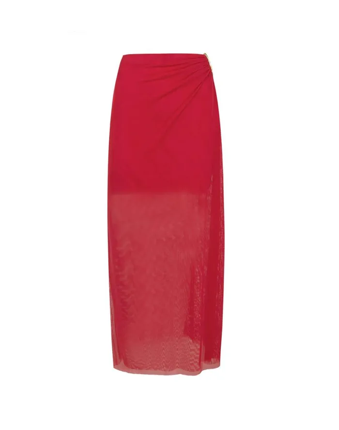 Bottoms Women ViX Paula Hermanny Amira Detail Long Skirt 8211 Red Poppy