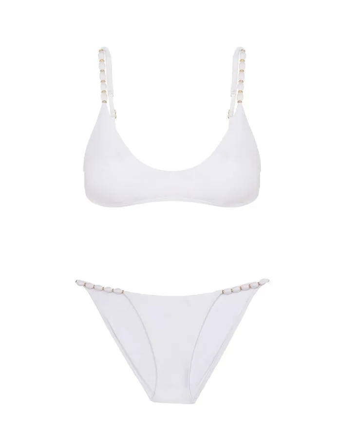 Bottoms Women ViX Paula Hermanny Beads String Bottom 8211 White