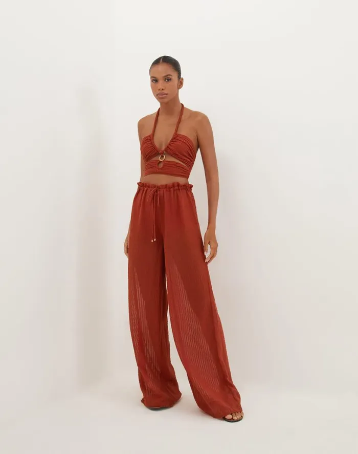 Bottoms Women ViX Paula Hermanny Bianca Pants 8211 Redwood