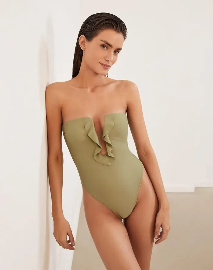 Bottoms Women ViX Paula Hermanny Chris One Piece 8211 Olivine
