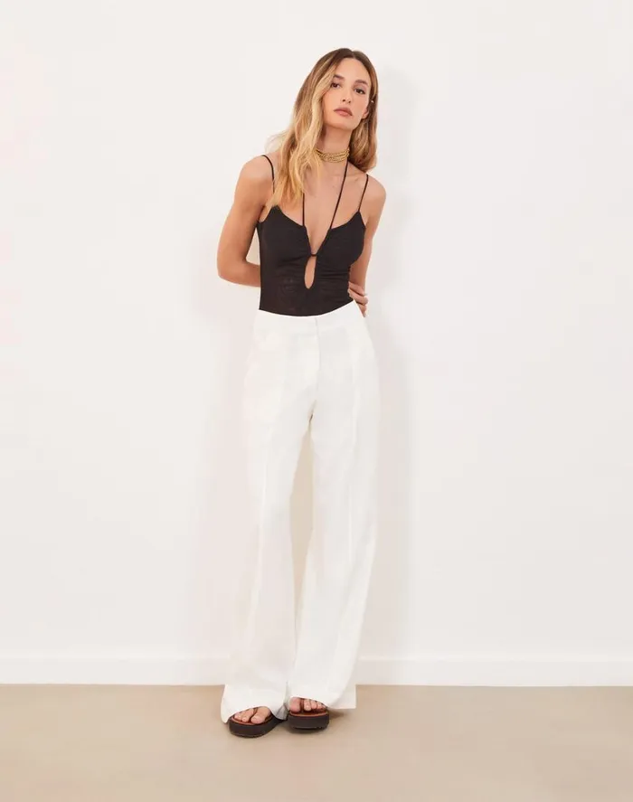 Bottoms Women ViX Paula Hermanny Estela Pants 8211 Off White