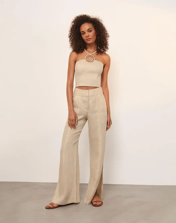 Bottoms Women ViX Paula Hermanny Ester Pants 8211 Natural
