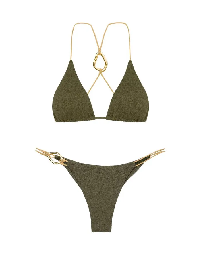 Bottoms Women ViX Paula Hermanny Firenze Adalia Detail Bottom 8211 Evergreen