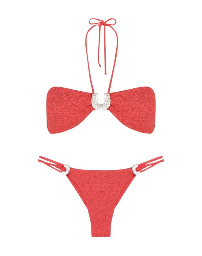 Bottoms Women ViX Paula Hermanny Firenze Sami Detail Bottom 8211 Raspberry