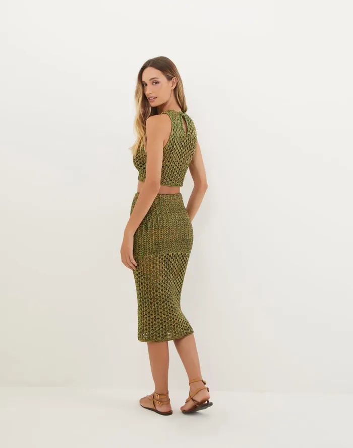 Bottoms Women ViX Paula Hermanny Knit Aria Midi Skirt 8211 Green
