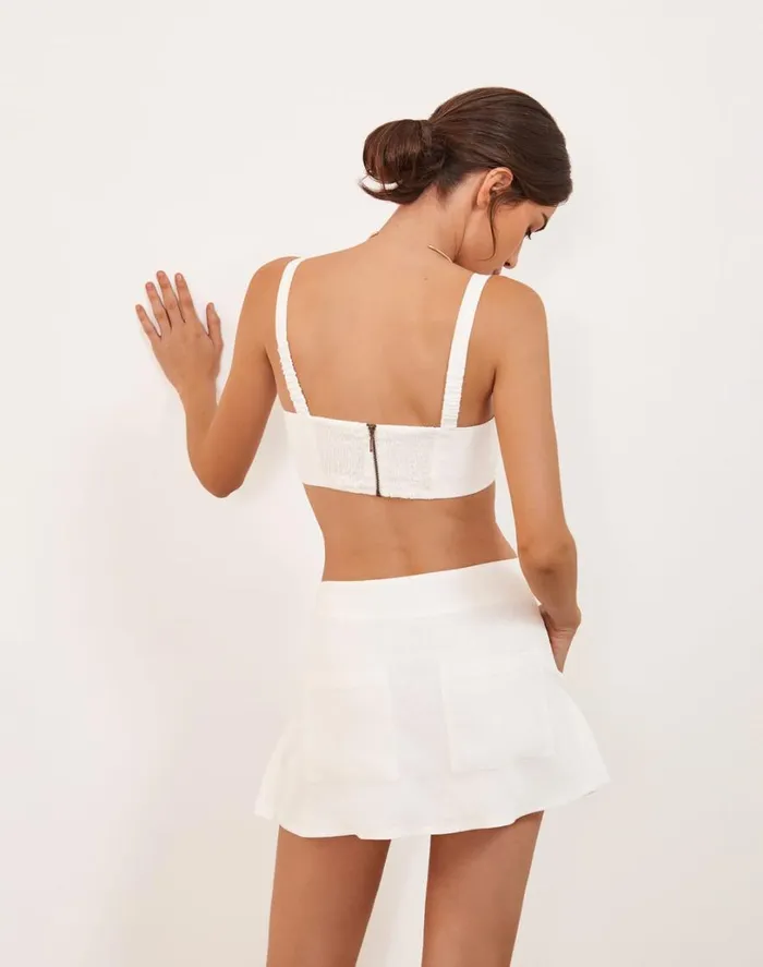 Bottoms Women ViX Paula Hermanny Lorie Mini Skirt 8211 Off White