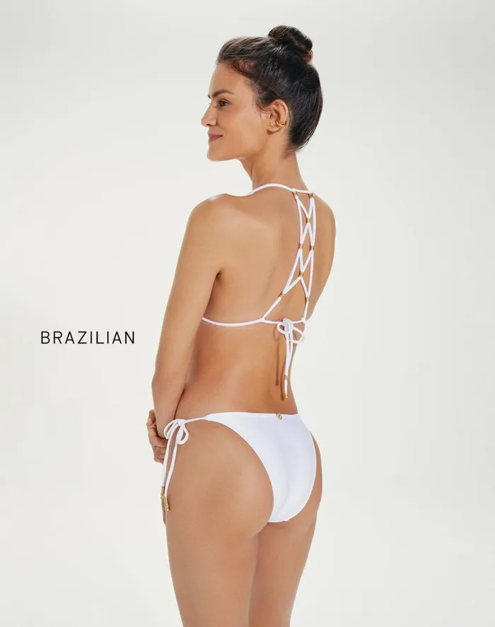 Bottoms Women ViX Paula Hermanny Lucy Tie Side Bottom 8211 White