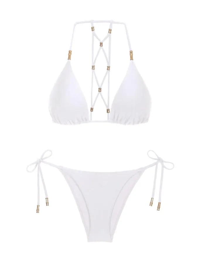 Bottoms Women ViX Paula Hermanny Lucy Tie Side Bottom 8211 White