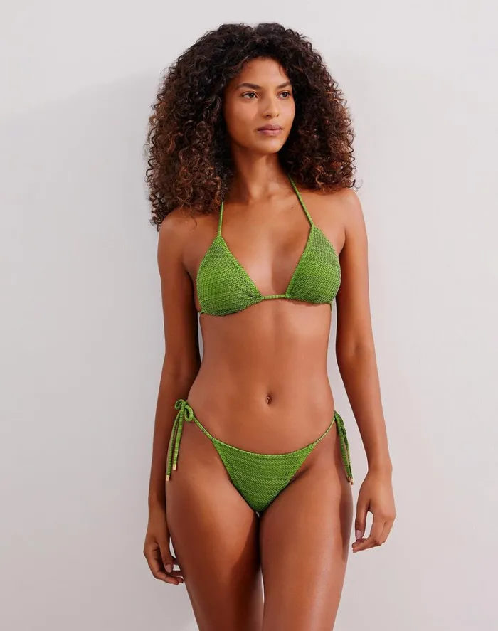 Bottoms Women ViX Paula Hermanny Mesh Tie Side Bottom 8211 Acid Green