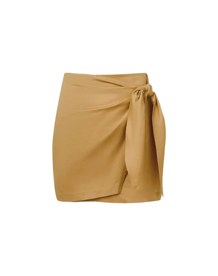 Bottoms Women ViX Paula Hermanny Rai Mini Skirt 8211 Walnut