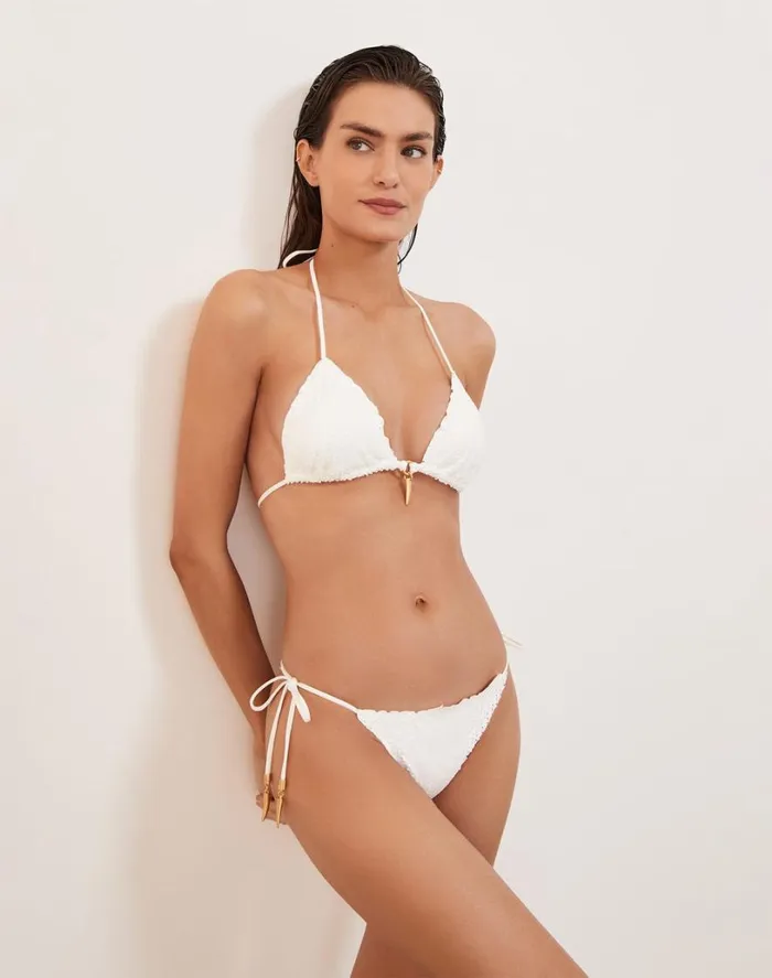 Bottoms Women ViX Paula Hermanny Scales Diara Ripple Bottom 8211 Off White