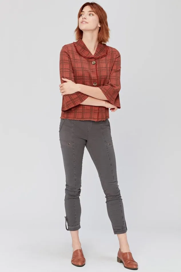 Boxy Plaid Blazer Cordovan Clothing XCVI Jackets