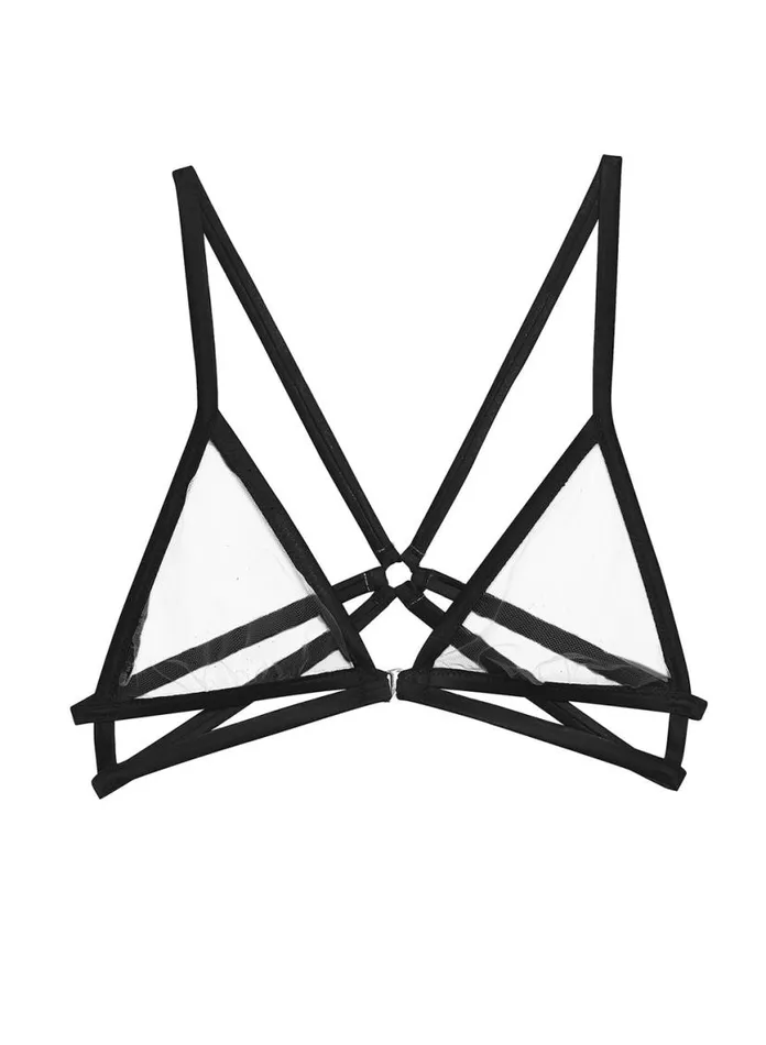 Bralettes and Wireless Bras PleasureLingerie Fleur Du Mal Strappy Bondage Bra Black Bralettes and Wireless Bras PleasureLingerie Fleur Du Mal Strappy Bondage Bra Black
