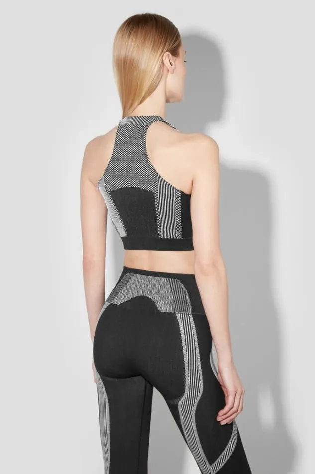 Bras Women MISBHV Sport Active Wear Wide Strap Gym Tank Blackwhite