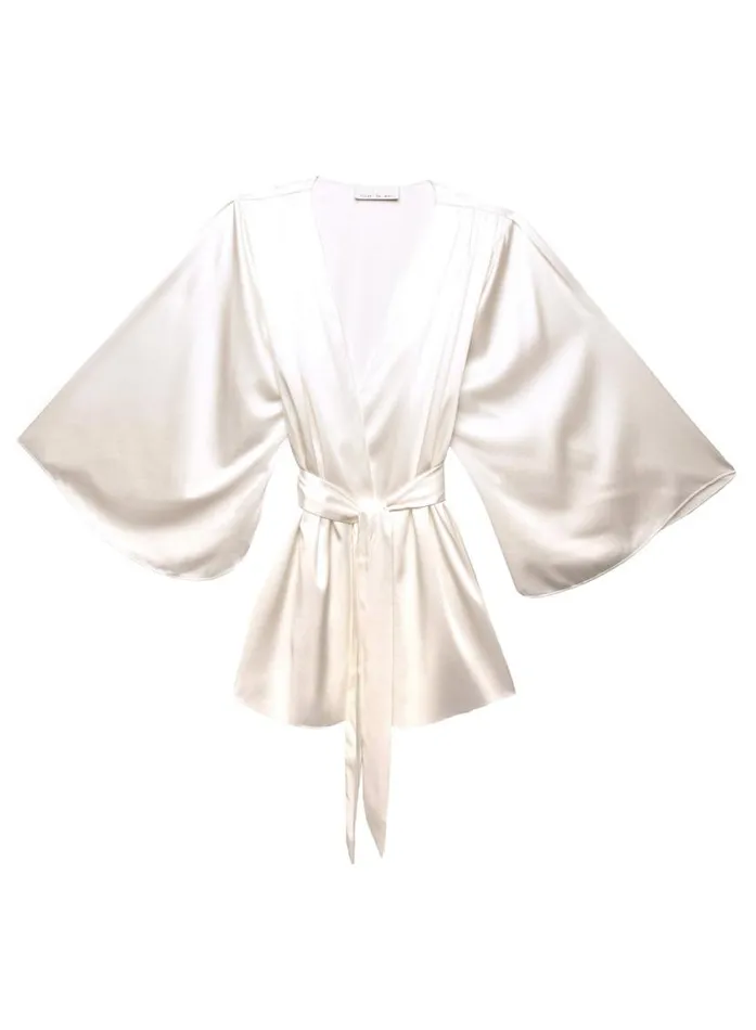 Bridal PleasureLingerieClothing Fleur Du Mal Angel Sleeve Robe Creme
