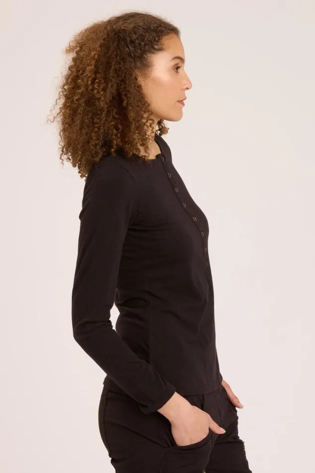 Brie Hardware Long Sleeve Black Clothing XCVI ShirtsBlouses