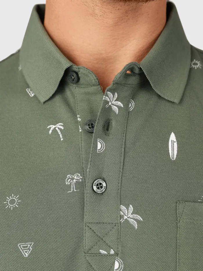 Brunotti Polos and Shirts Men AddaxAOPolo Shortsleeve Vintage Green