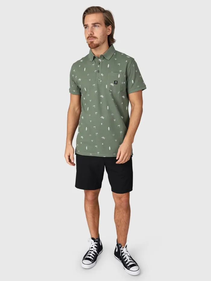 Brunotti Polos and Shirts Men AddaxAOPolo Shortsleeve Vintage Green