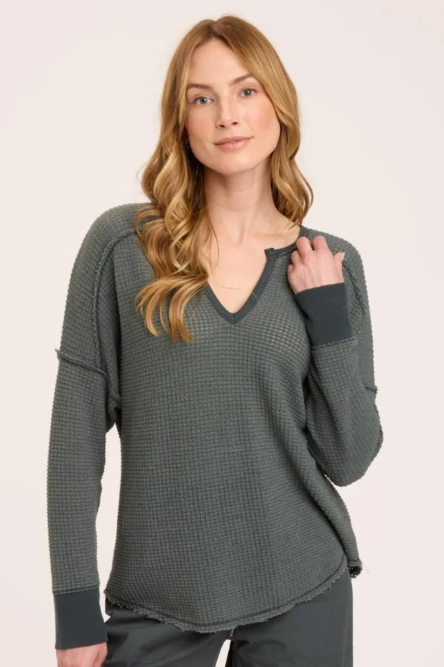 Bullock VNeck Pullover Hawthorn Leaf Clothing XCVI Sweatshirts
