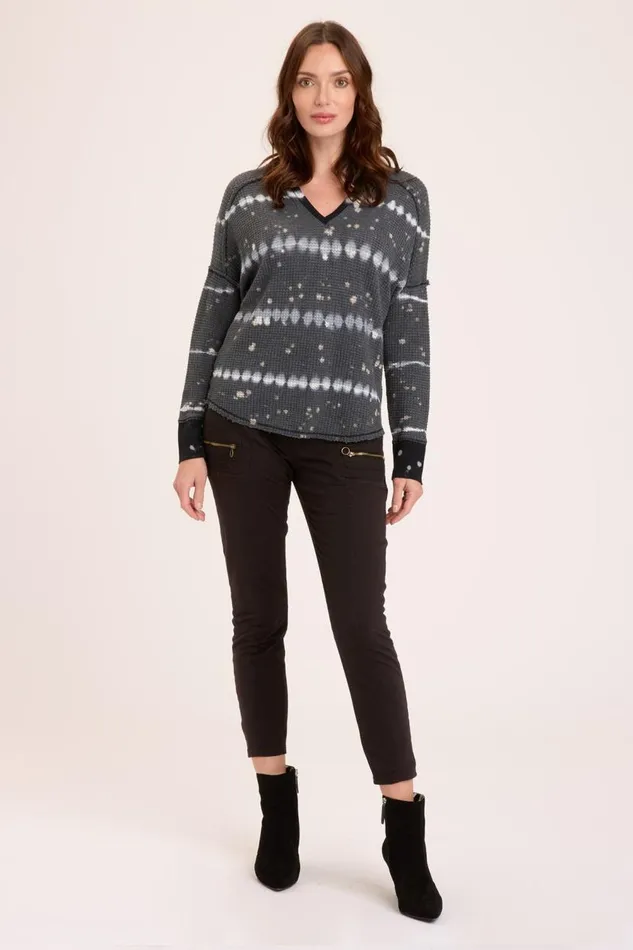 Bullock VNeck Pullover Pique Wash Grayscale Clothing XCVI Sweatshirts