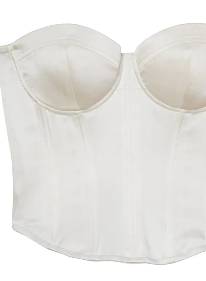 Bustiers and Bra Tops Lingerie Fleur Du Mal Hamptons Bustier Ivory