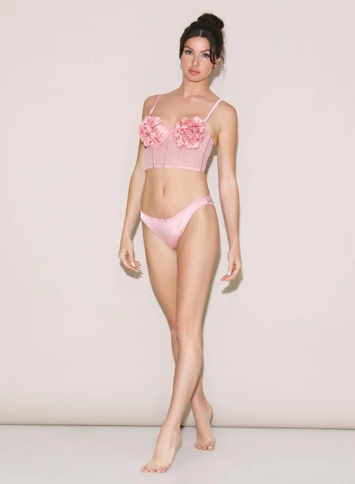 Bustiers and Bra Tops Lingerie Fleur Du Mal Rose Cup Bustier Pink Lady