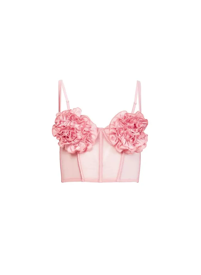 Bustiers and Bra Tops Lingerie Fleur Du Mal Rose Cup Bustier Pink Lady