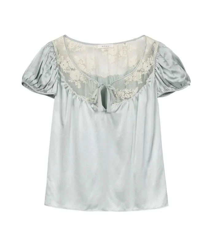 CAMRI TOP Dusty Blue Shop DEN Tops