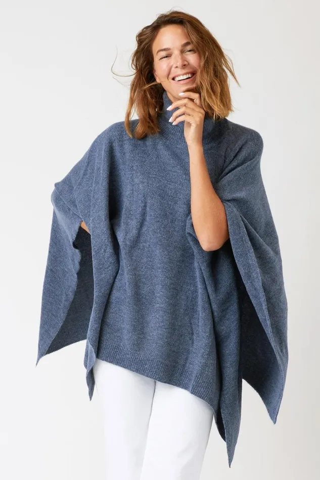 Cartwright Poncho Naval Heather Clothing XCVI Sweaters