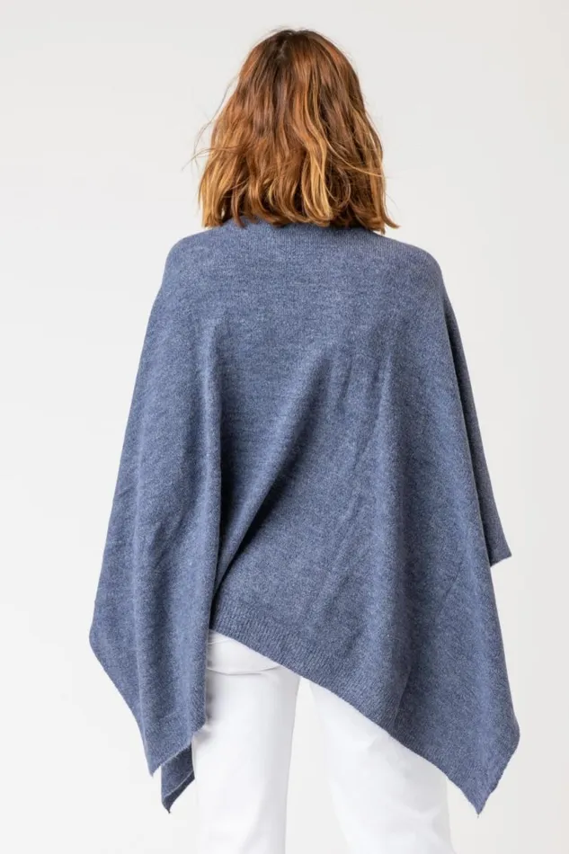 Cartwright Poncho Naval Heather Clothing XCVI Sweaters