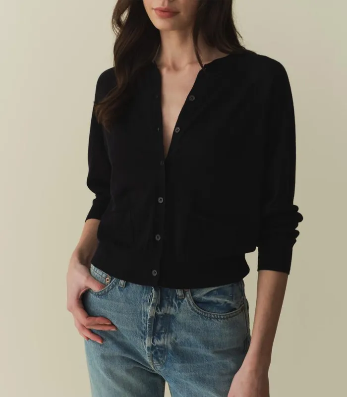 CELINE CARDIGAN Dark Navy Shop DEN Knitwear