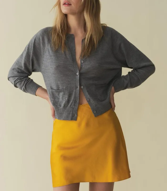CELINE CARDIGAN Grey Storm Shop DEN Knitwear